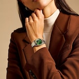 Fossil Scarlette Three-Hand Date Two-Tone Green Dial Ladies Watch