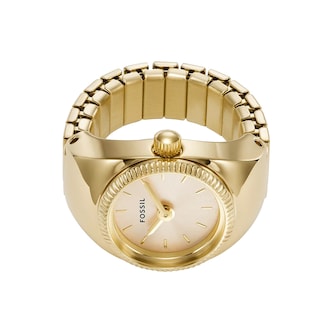 Fossil Two-Hand Gold-Tone Stainless Steel Watch Ring
