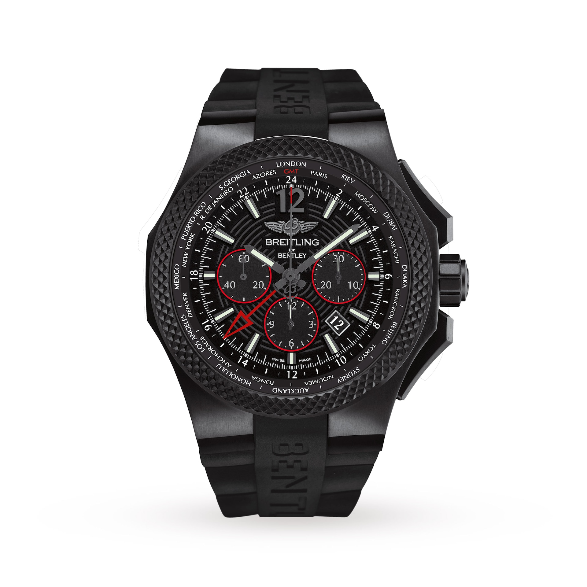 Breitling For Bentley Lightbody B04 Midnight Carbon Mens Watch
