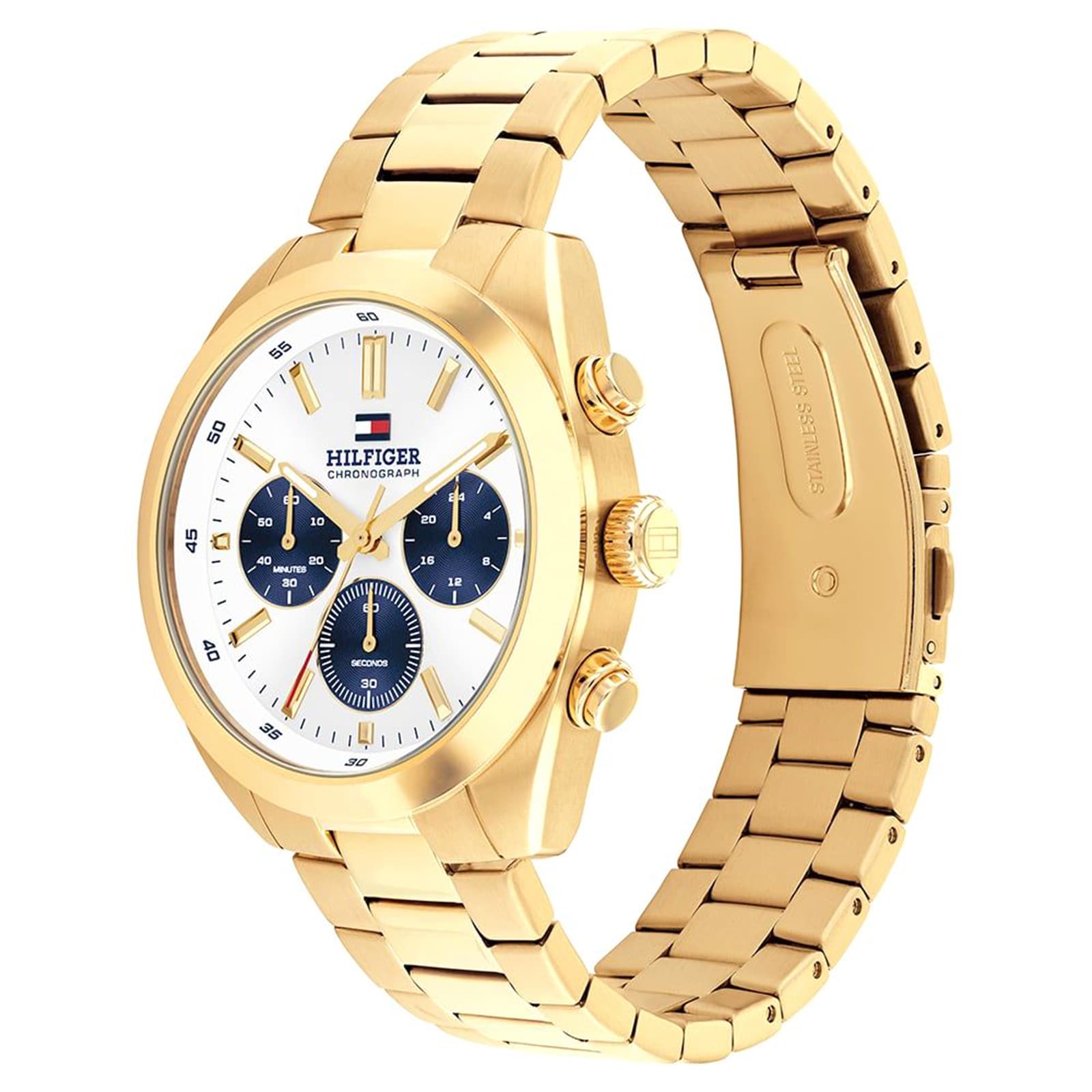 Tommy Hilfiger Hudson Stainless Steel White Dial Mens Watch Tommy Hilfiger Hudson Stainless Steel White Dial Mens Watch