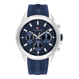 Tommy Hilfiger Lars Rubber Strap Blue Dial Mens Watch