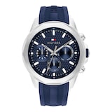 Tommy Hilfiger Lars Rubber Strap Blue Dial Mens Watch