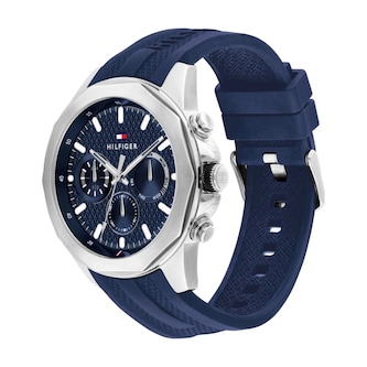 Tommy Hilfiger Lars Rubber Strap Blue Dial Mens Watch