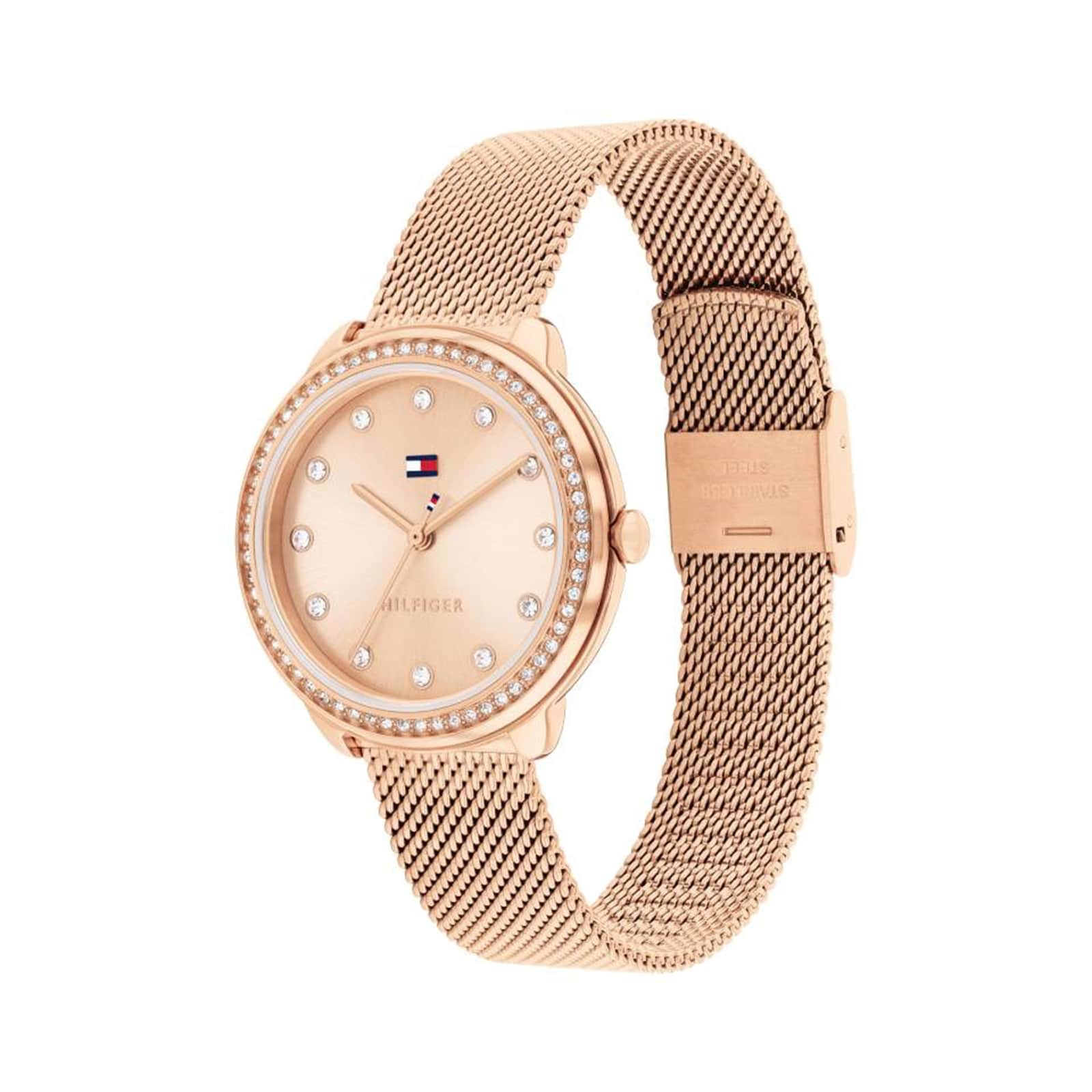 Tommy Hilfiger Demi Rose Gold PVD Mesh Bracelet Ladies Watch
