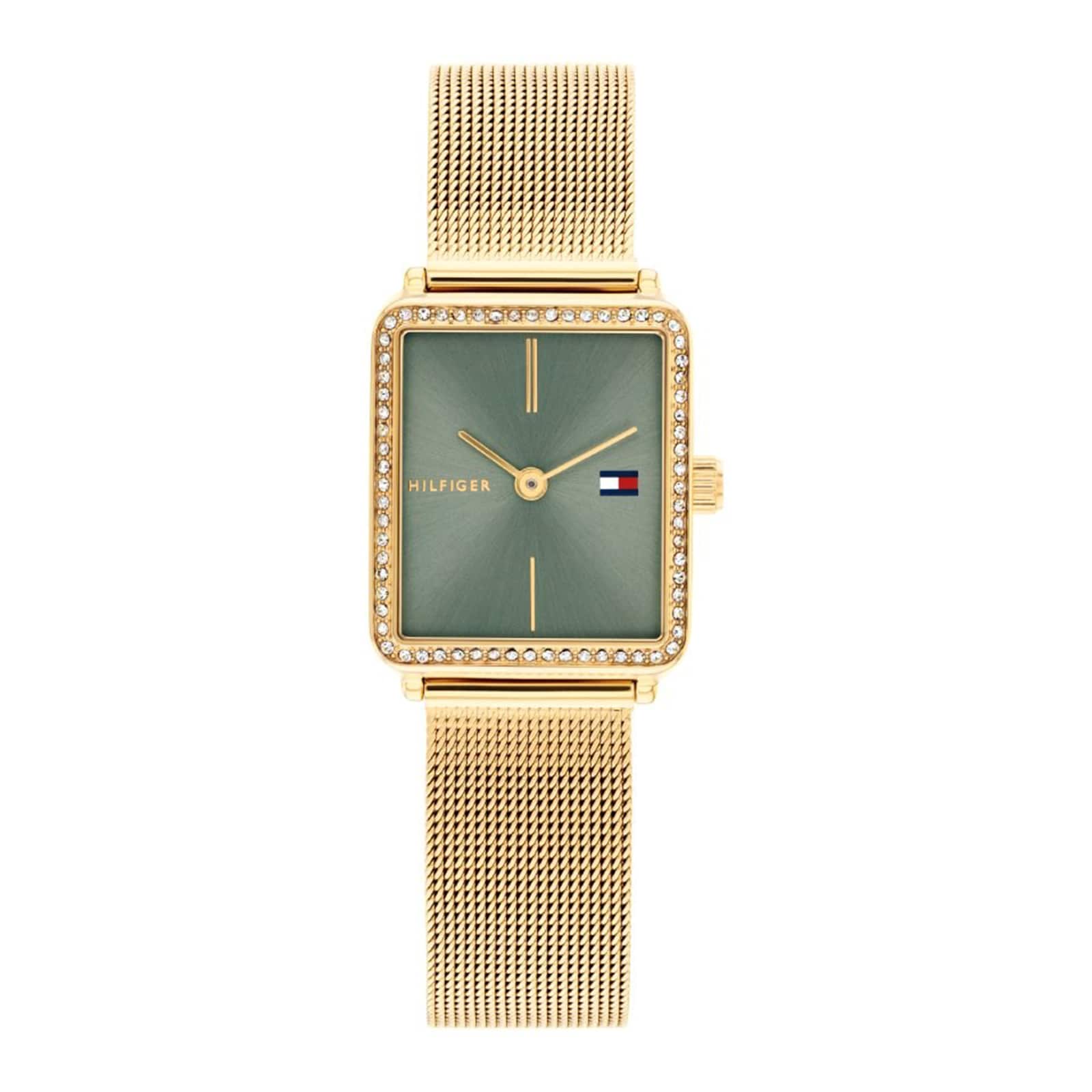 Tommy Hilfiger Tea Yellow Gold Green Dial Ladies Watch