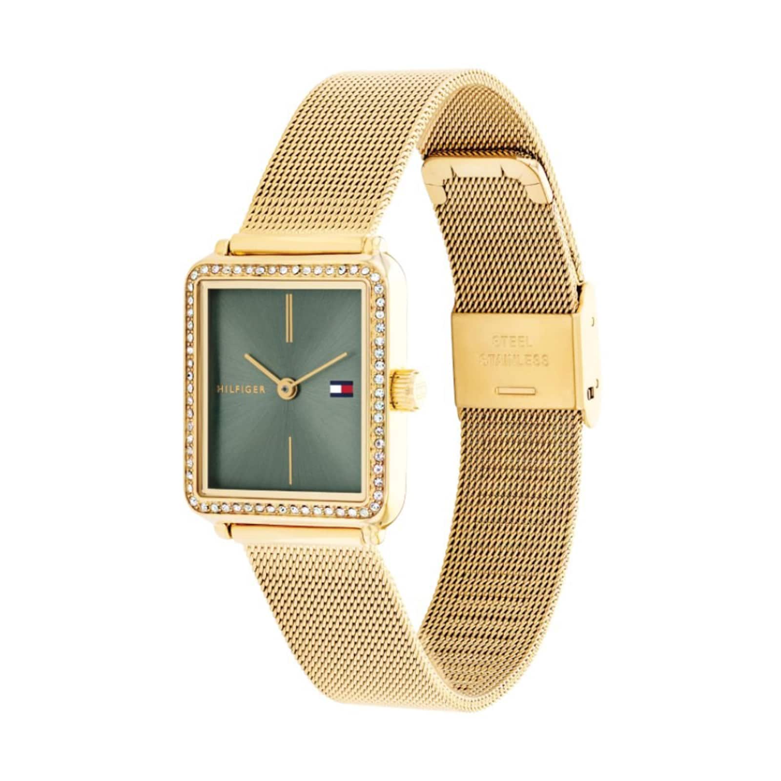 Tommy Hilfiger Tea Yellow Gold Green Dial Ladies Watch