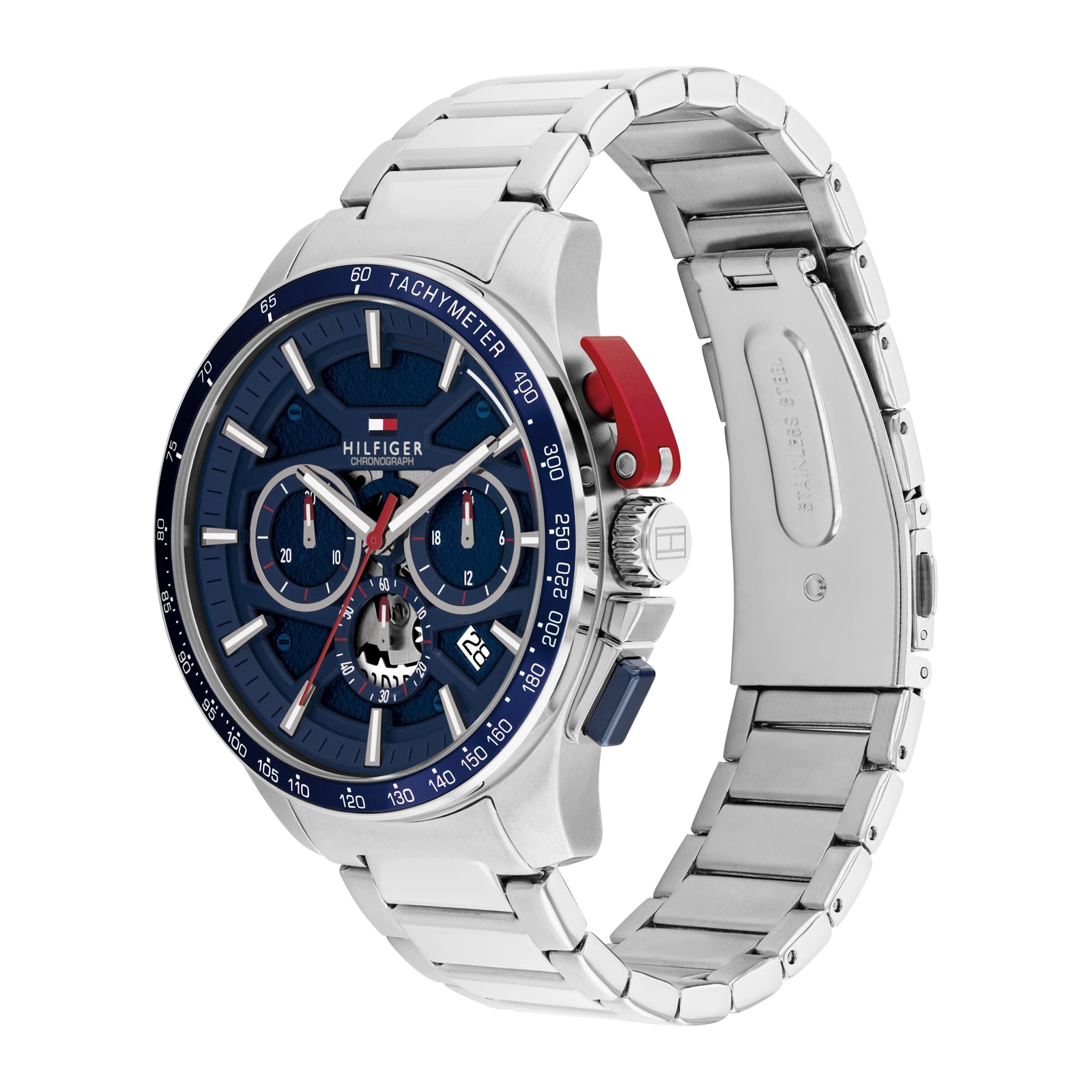 Tommy Hilfiger Bank Stainless Steel Blue Dial 44mm Mens Watch - Interchangeable Strap Tommy Hilfiger Bank Stainless Steel Blue Dial 44mm Mens Watch - Interchangeable Strap