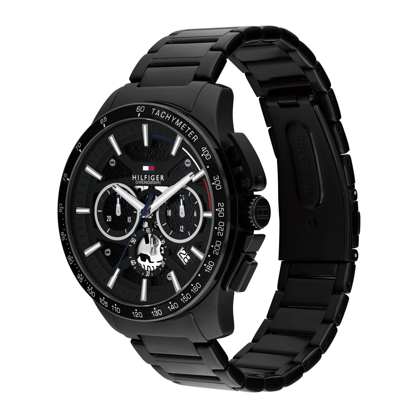 Tommy Hilfiger Bank Black Dial 44mm Mens Watch - Interchangeable Strap