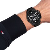 Tommy Hilfiger Bank Black Dial 44mm Mens Watch - Interchangeable Strap