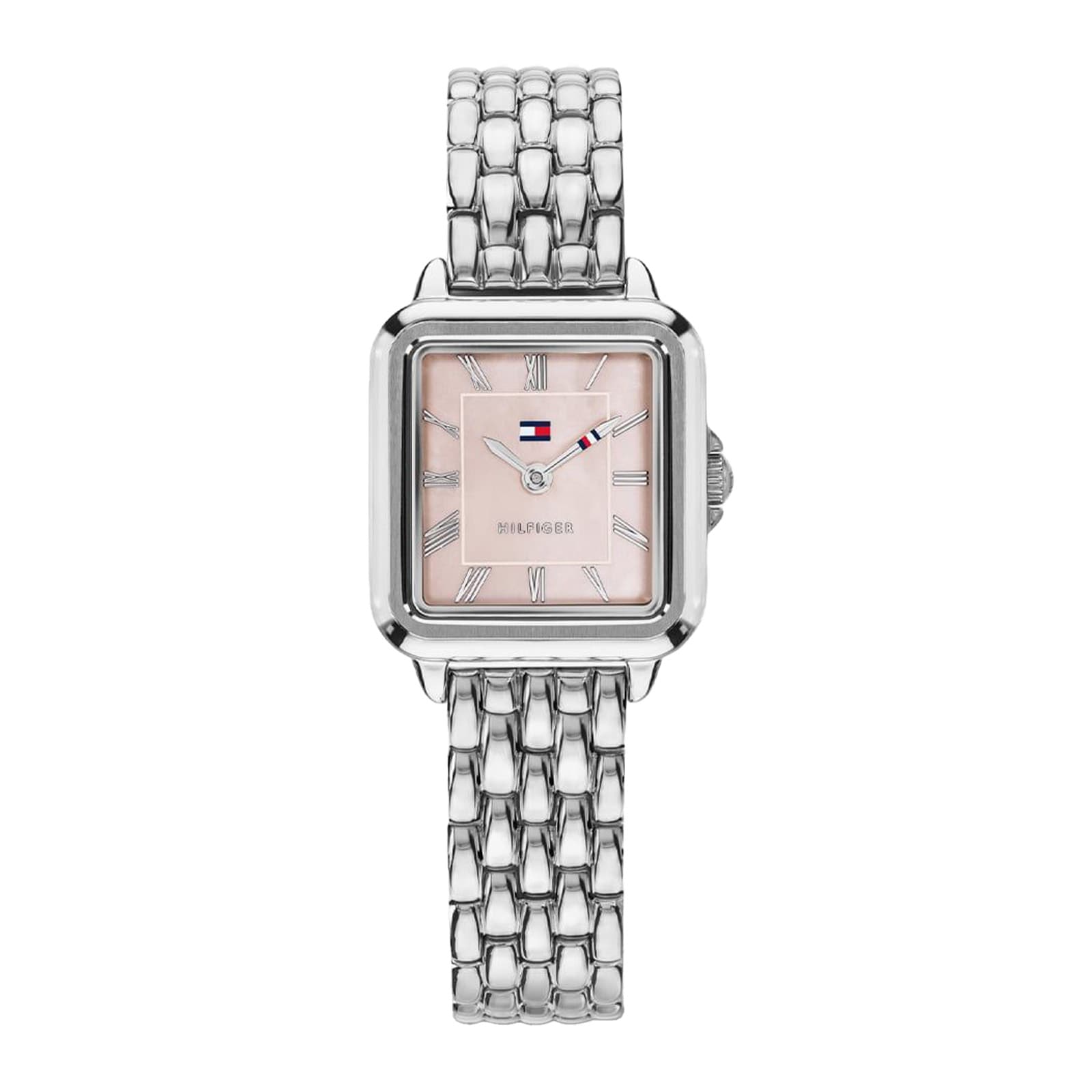 Tommy Hilfiger 1782914 Stainless Steel Square Pink Dial Bracelet Watch - W95491