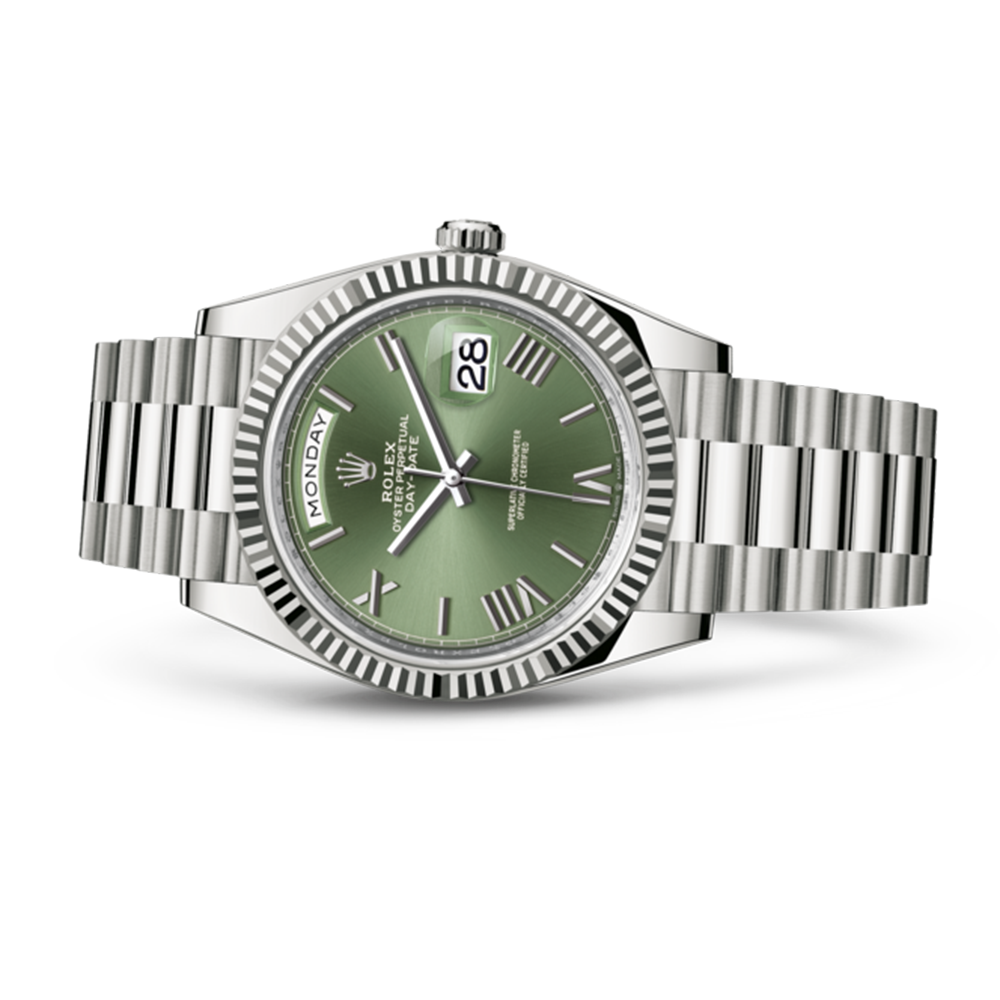 rolex oyster perpetual day date 40 in 18ct white gold