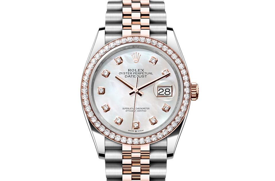 Rolex Datejust 36 in Oyster 36 mm Oystersteel Everose gold and