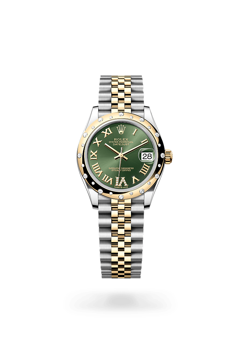 Rolex Datejust 31 in Oyster 31 mm Oystersteel yellow gold and diamonds M278343RBR 0016 Watches Of Switzerland UK