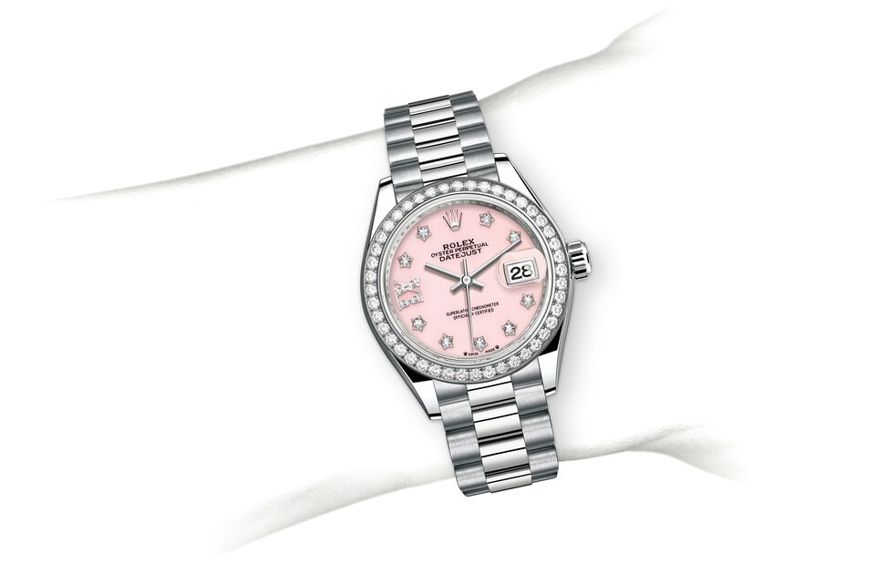 Rolex ladies pink discount face