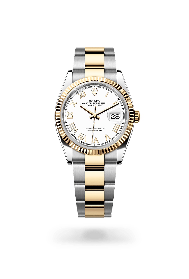 Rolex Datejust 36 in Oyster, 36 mm, Oystersteel and yellow gold