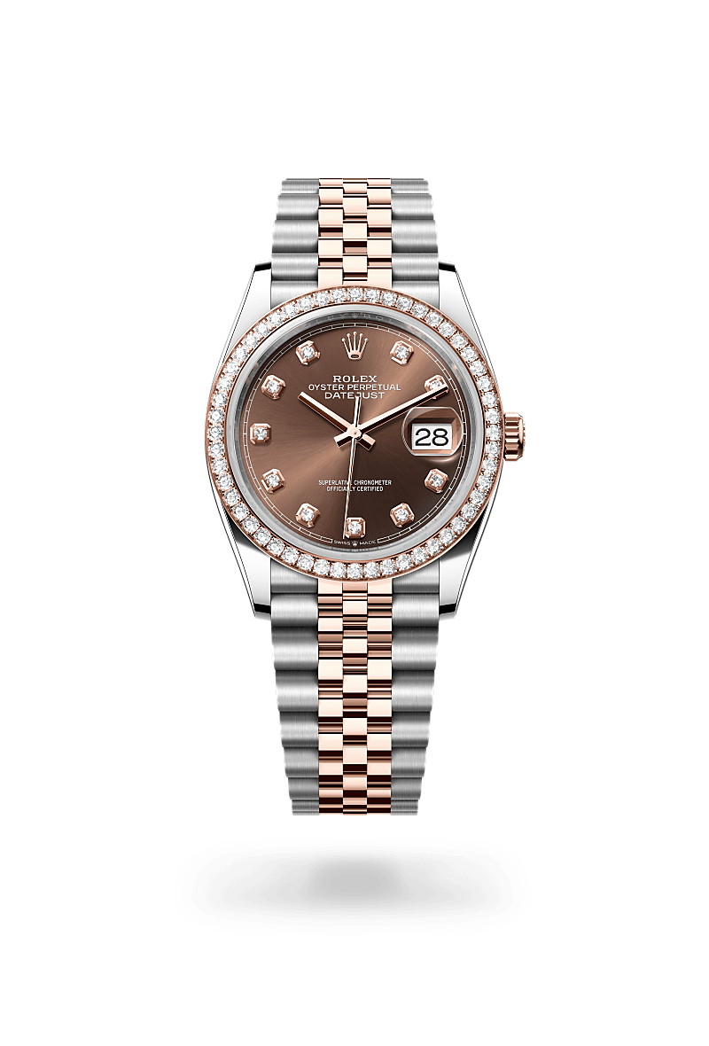 Rolex Datejust 36 in Oyster, 36 mm, Oystersteel, Everose gold and