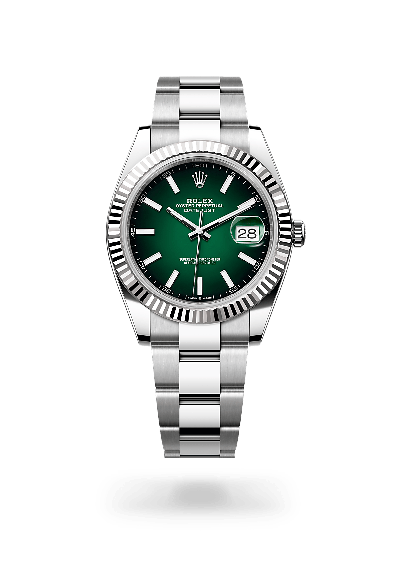 Rolex Datejust 41 in Oyster, 41 mm, Oystersteel and white gold