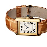 Cartier Tank Louis Cartier Watch Small Model, Quartz Movement, Yellow Gold, Leather