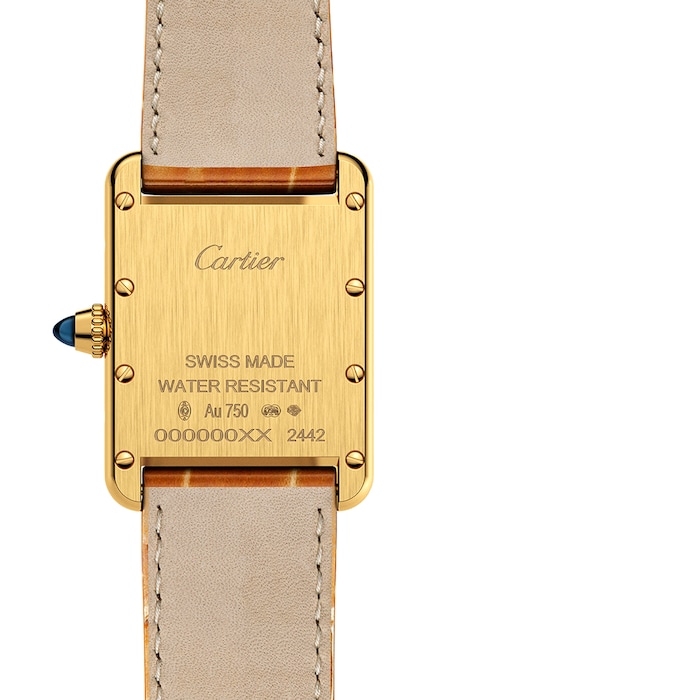 Cartier Tank Louis Cartier Watch Small Model, Quartz Movement, Yellow Gold, Leather