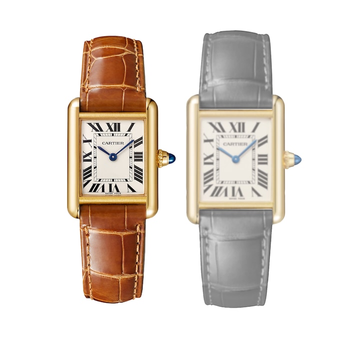 Cartier Tank Louis Cartier Watch Small Model, Quartz Movement, Yellow Gold, Leather