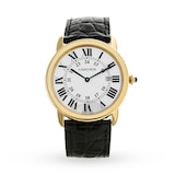 Cartier Ronde Solo De Cartier Watch 36mm, Quartz Movement, Yellow Gold, Steel, Leather