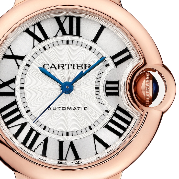 Cartier Ballon Bleu De Cartier Watch 33mm, Automatic Movement, Rose Gold, Leather