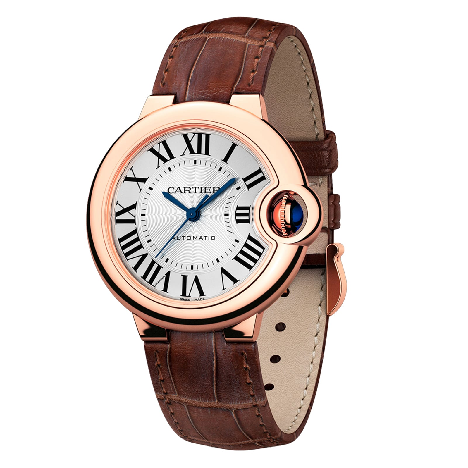 Cartier Ballon Bleu De Cartier Watch 33mm, Automatic Movement, Rose Gold, Leather Cartier Ballon Bleu De Cartier Watch 33mm, Automatic Movement, Rose Gold, Leather