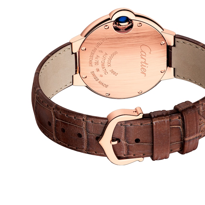 Cartier Ballon Bleu De Cartier Watch 33mm, Automatic Movement, Rose Gold, Leather