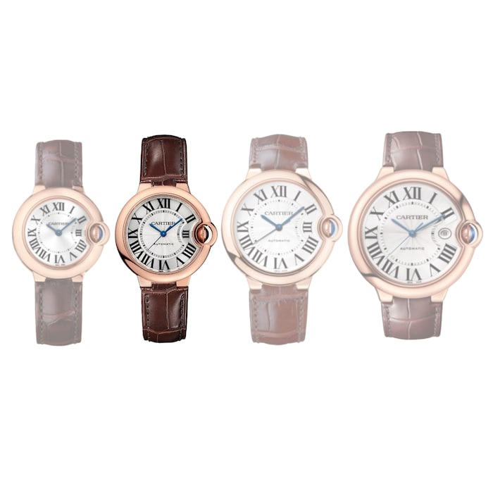 Cartier Ballon Bleu De Cartier Watch 33mm, Automatic Movement, Rose Gold, Leather