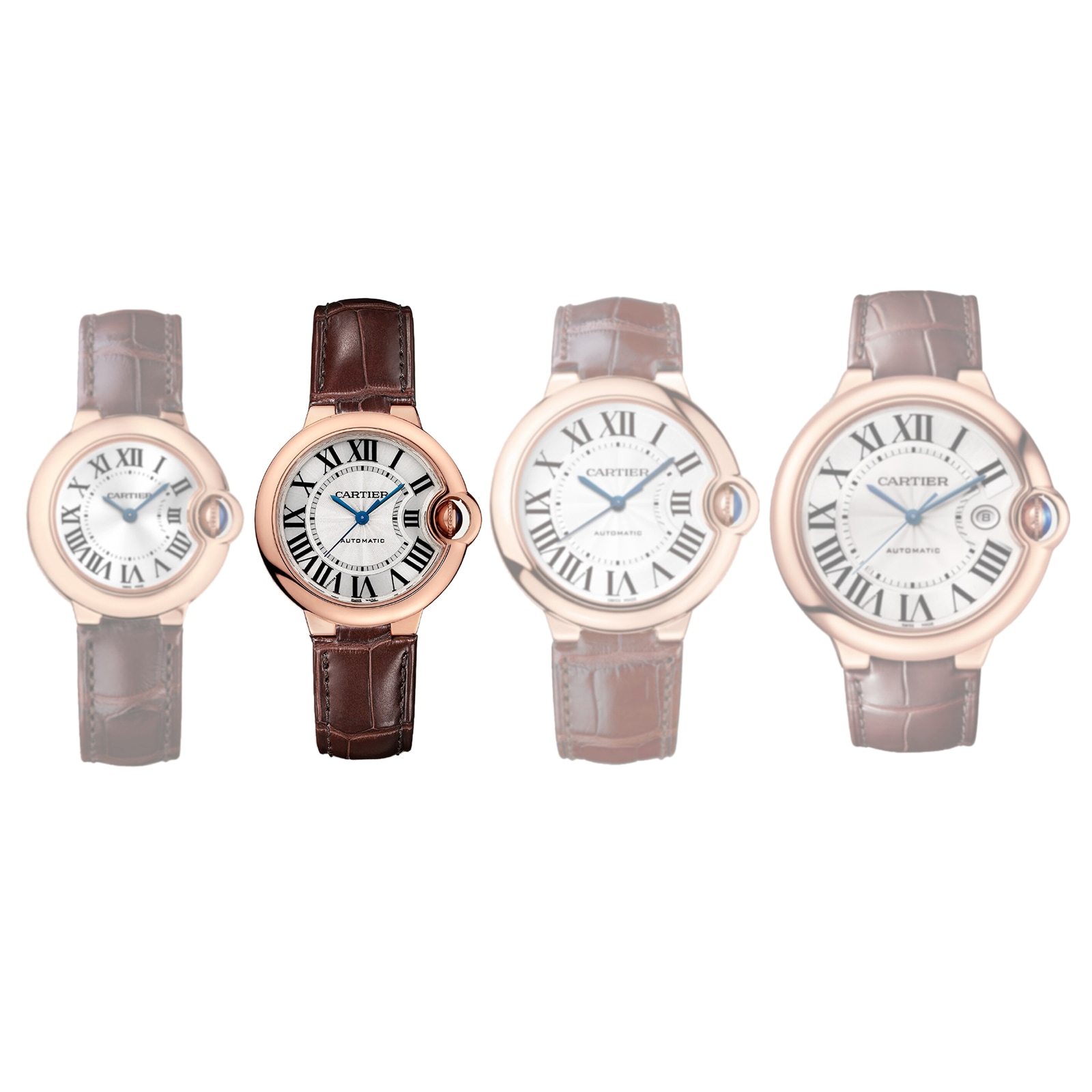 Cartier Ballon Bleu De Cartier Watch 33mm, Automatic Movement, Rose Gold, Leather Cartier Ballon Bleu De Cartier Watch 33mm, Automatic Movement, Rose Gold, Leather