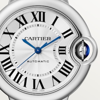 Cartier Ballon Bleu De Cartier Watch 33mm, Automatic Movement, Steel, Leather