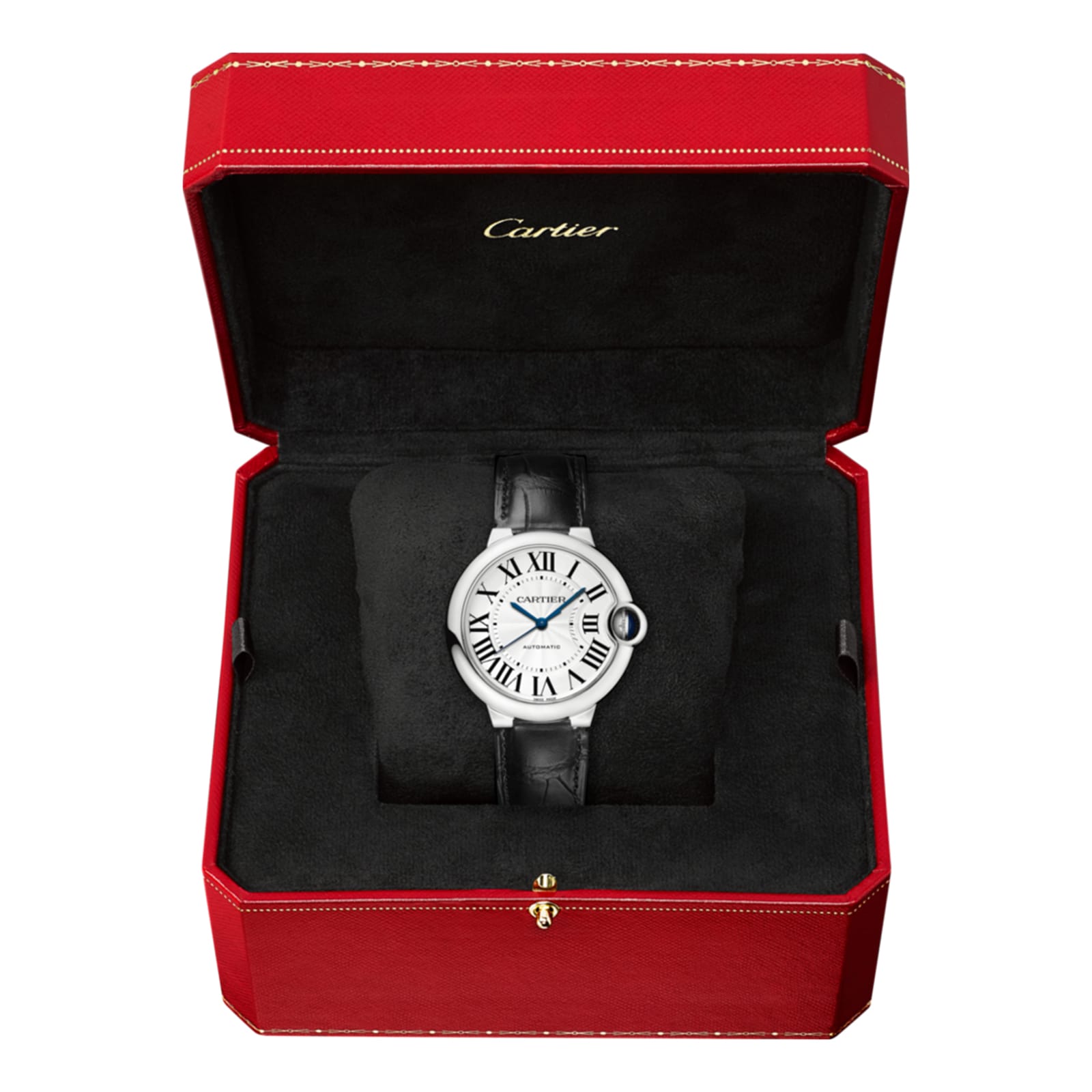 Cartier Ballon Bleu De Cartier Watch 36mm, Automatic Movement, Steel, Leather