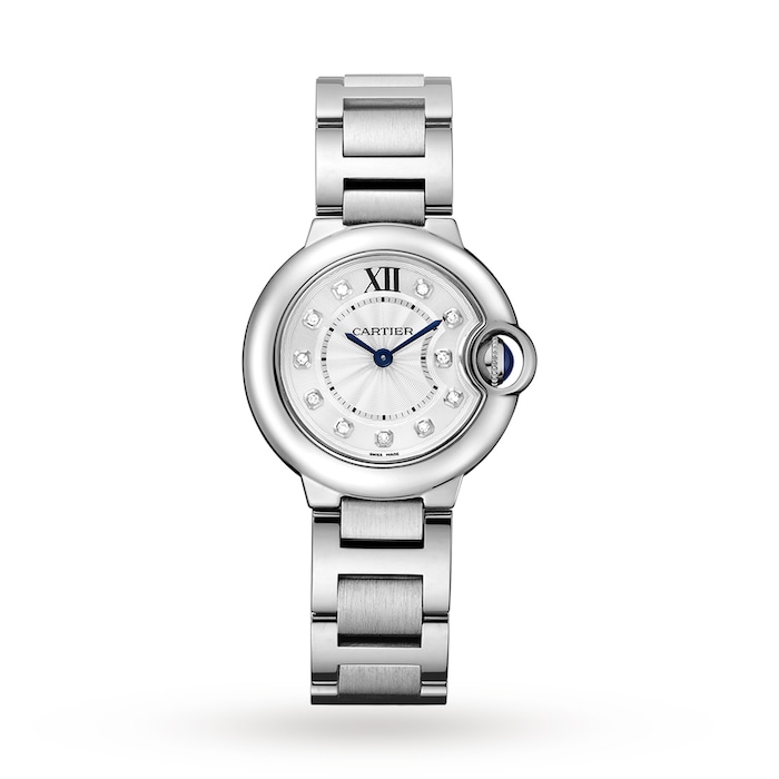 Cartier Ballon Bleu De Cartier Watch 28mm, Quartz Movement, Steel, Diamonds