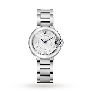 Cartier Ballon Bleu De Cartier Watch 28mm, Quartz Movement, Steel, Diamonds