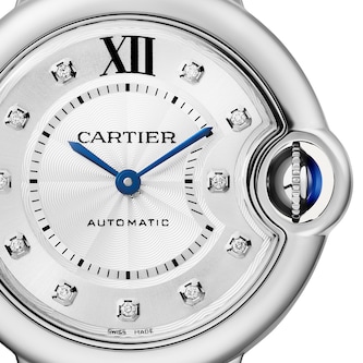 Cartier Ballon Bleu De Cartier Watch 33mm, Automatic Movement, Steel, Diamonds