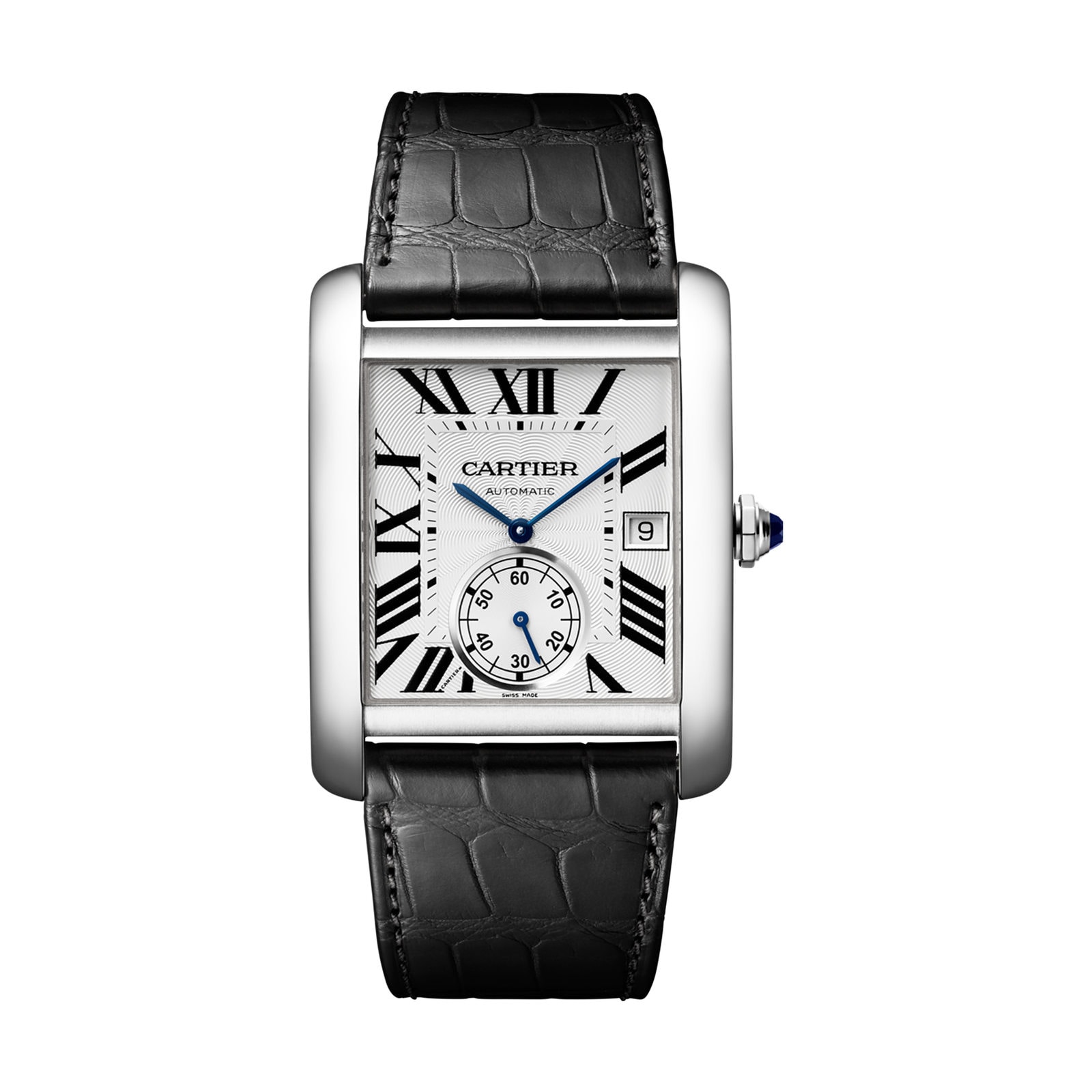 Cartier Tank Mc Watch Large Model, Automatic Movement, Steel, Leather