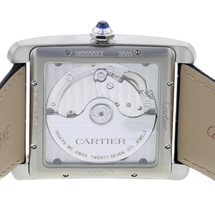 Cartier Tank MC Watch Large Model, Automatic Movement, Steel, Leather