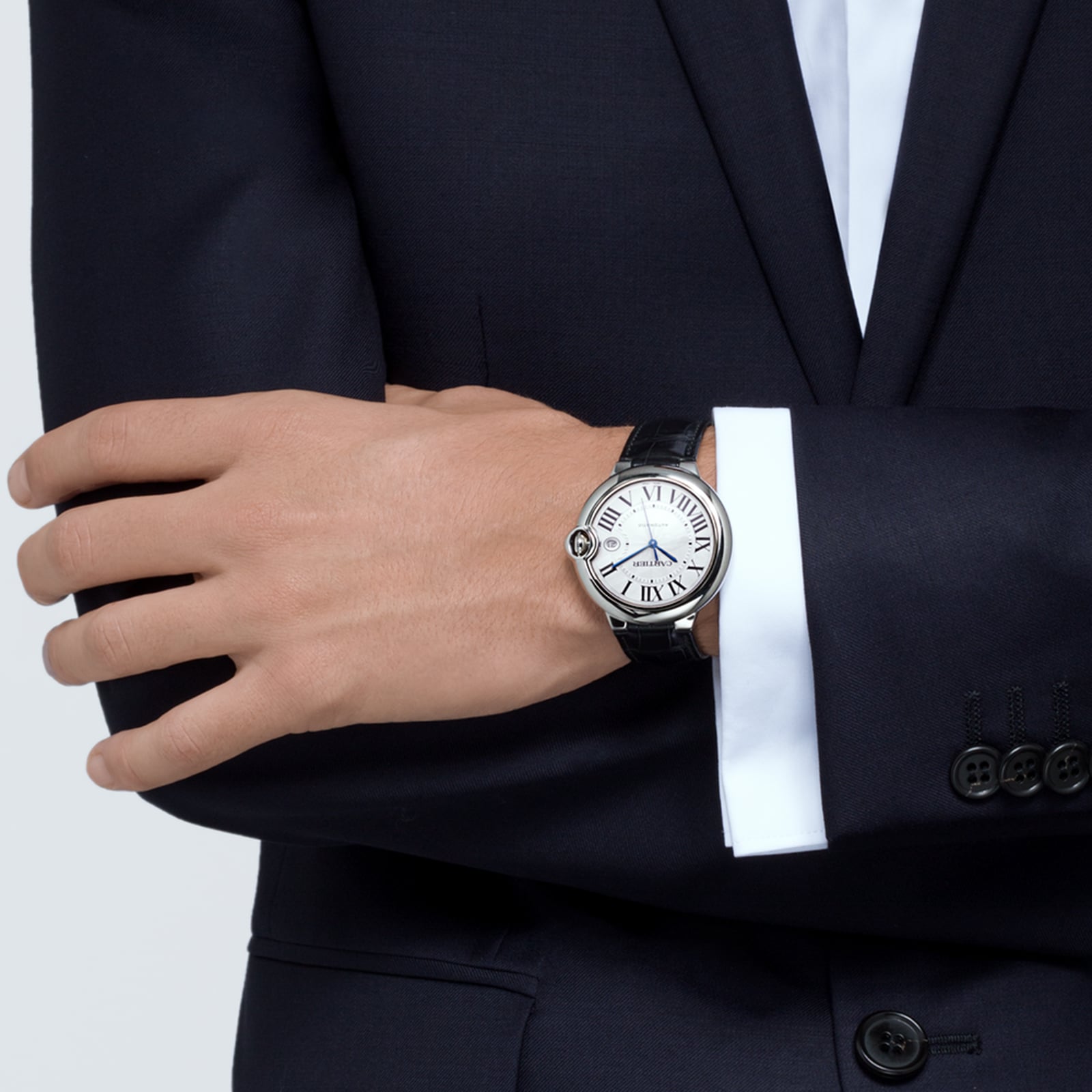 Cartier Ballon Bleu De Cartier Watch 42mm, Automatic Movement, Steel, Leather Cartier Ballon Bleu De Cartier Watch 42mm, Automatic Movement, Steel, Leather