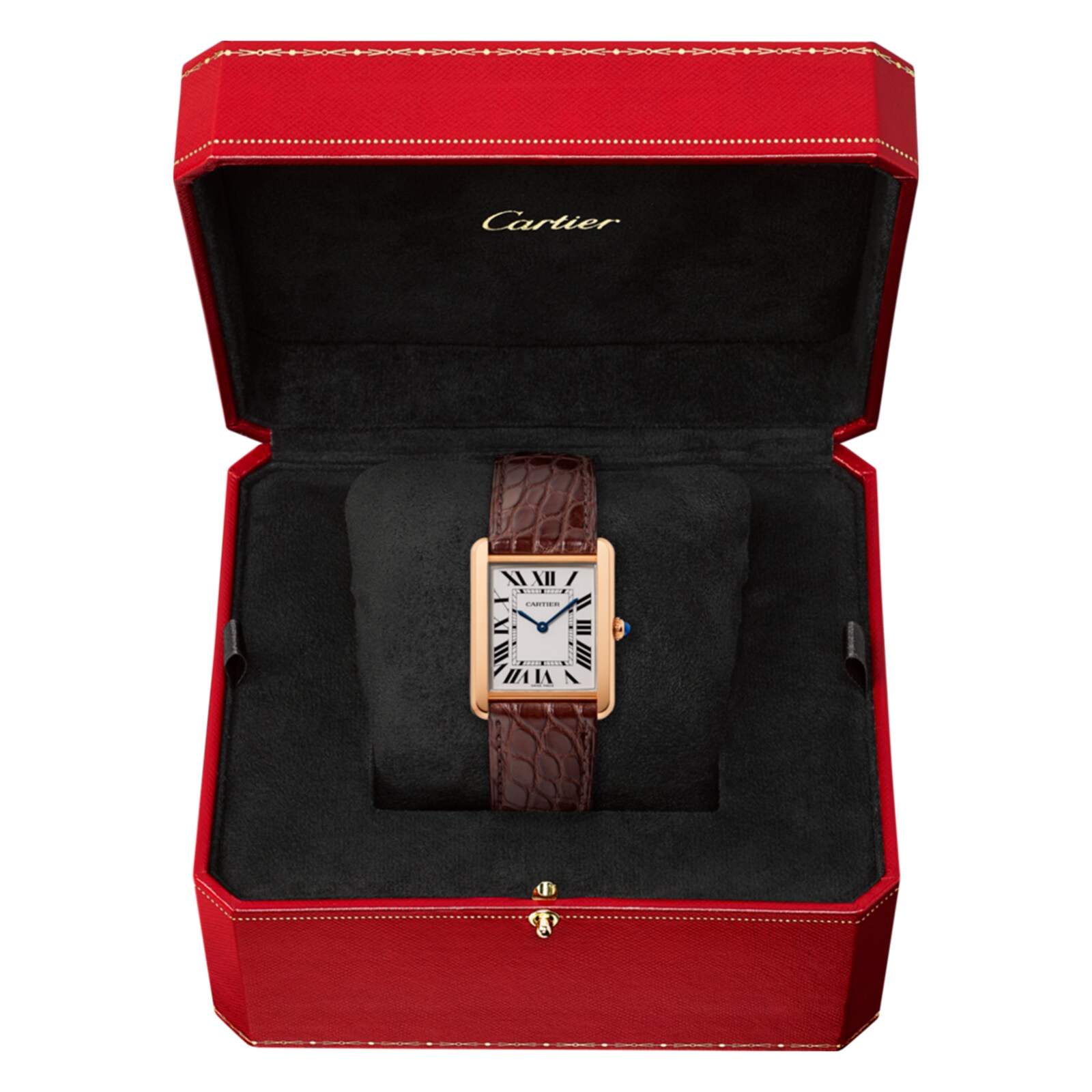 Cartier Tank Solo Watch Large Model Quartz Movement Rose Gold