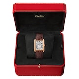 Cartier Tank Solo Watch Large Model, Quartz Movement, Pink Gold, Steel, Leather