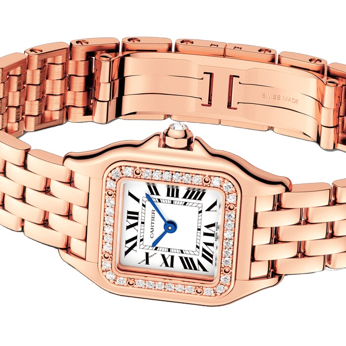 Cartier Panthère De Cartier Watch Small Model, Quartz Movement, Rose Gold, Diamonds