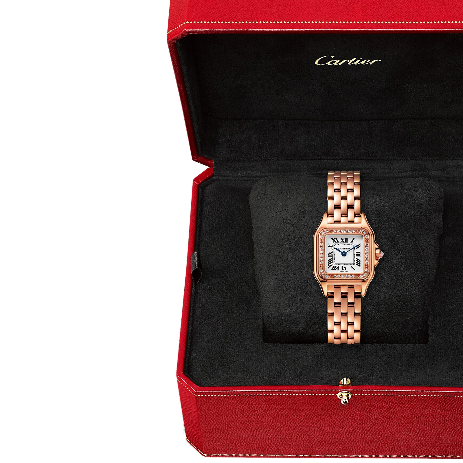 Cartier Panthère De Cartier Watch Small Model, Quartz Movement, Rose Gold, Diamonds