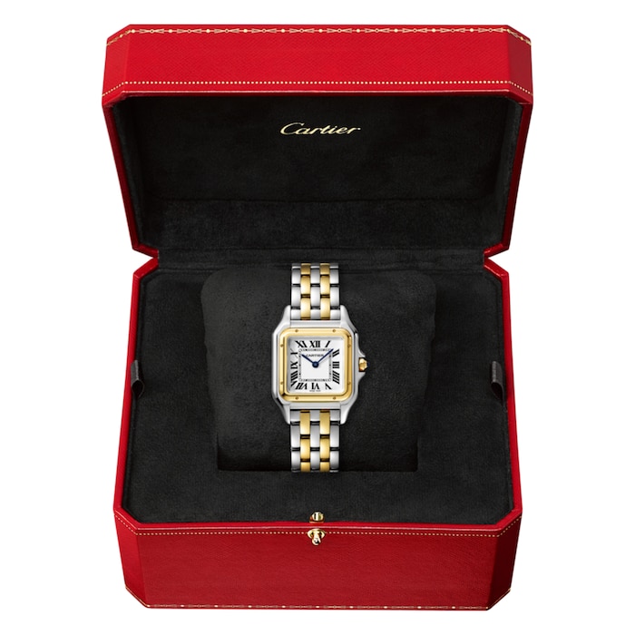 Cartier Panthère De Cartier Watch Medium Model, Quartz Movement, Yellow Gold, Steel