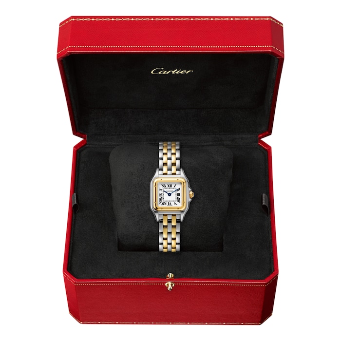 Cartier Panthère De Cartier Watch Small Model, Quartz Movement, Yellow Gold,  Steel W2PN0006