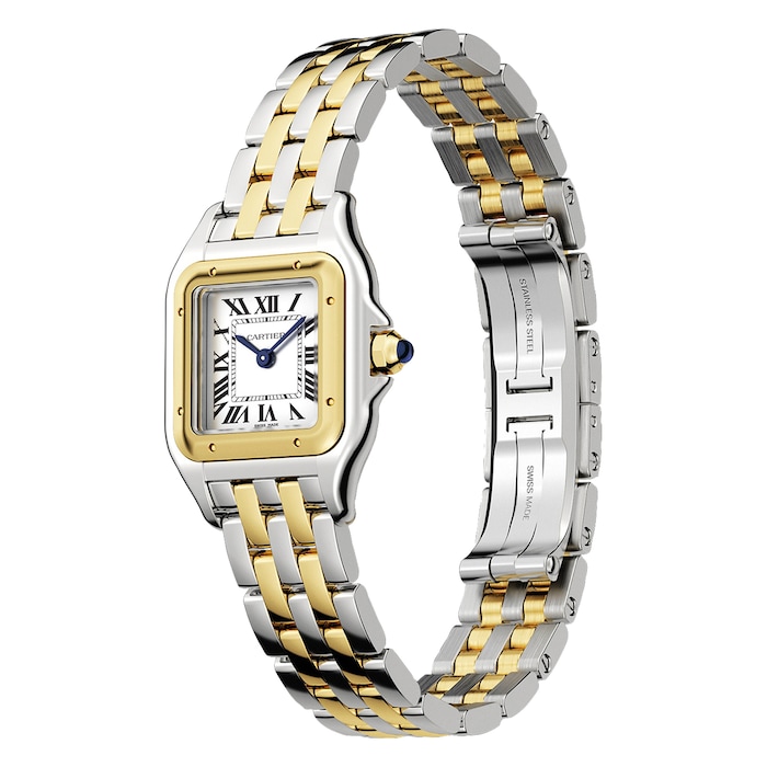 Cartier Panthère De Cartier Watch Small Model, Quartz Movement, Yellow Gold, Steel