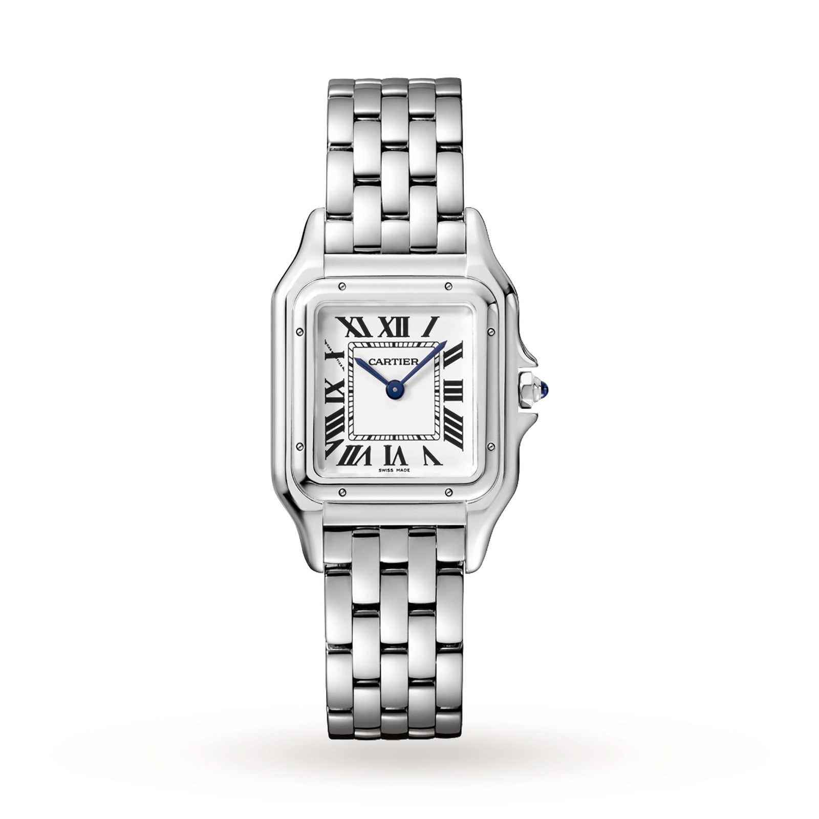 Panthère De Cartier Watch Medium Model, Quartz Movement, Steel