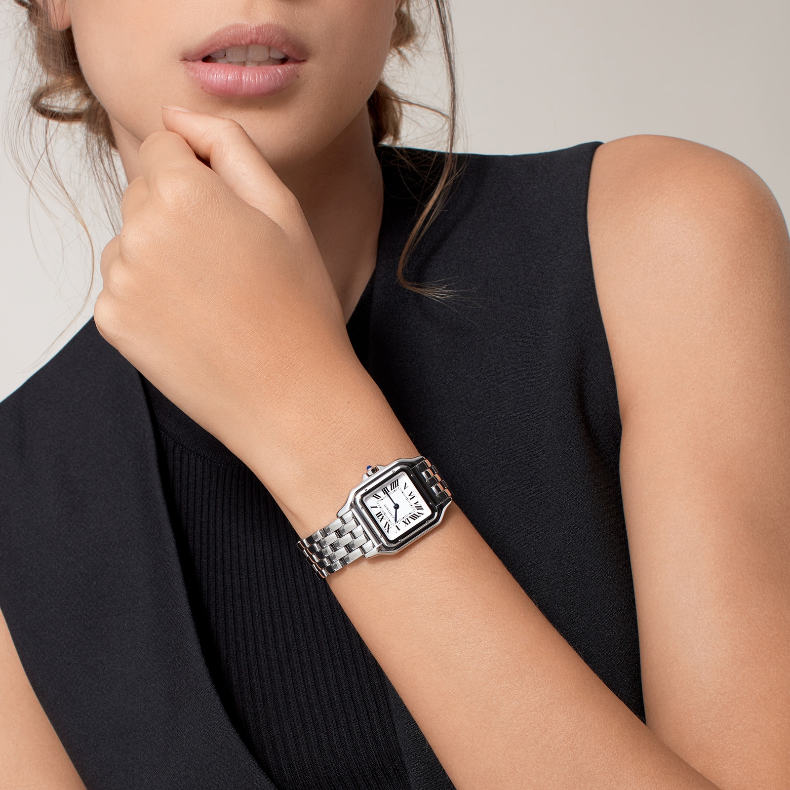Cartier Panthère De Cartier Watch Medium Model, Quartz Movement, Steel