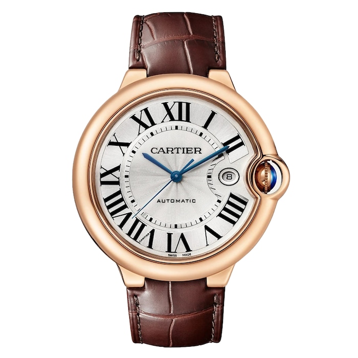 Cartier Ballon Bleu 42 Automatic Blue Dial Rose Gold Mens Watch