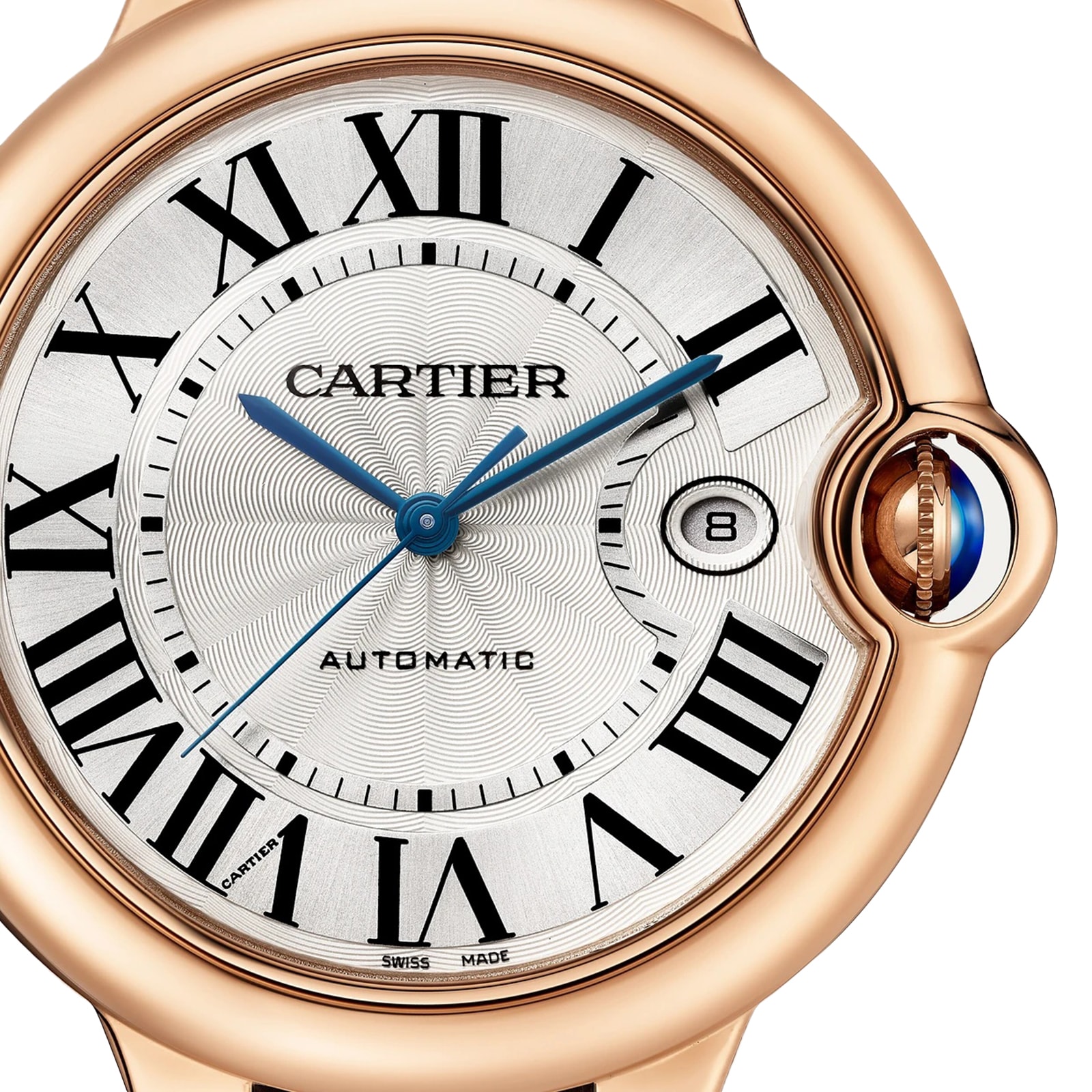 Cartier Ballon Bleu De Cartier Watch 42mm, Automatic Movement, Rose Gold, Leather