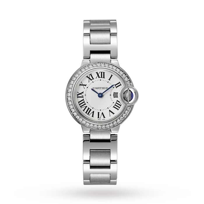 Cartier Ballon Bleu De Cartier Watch 28mm, Quartz Movement, Steel, Diamonds